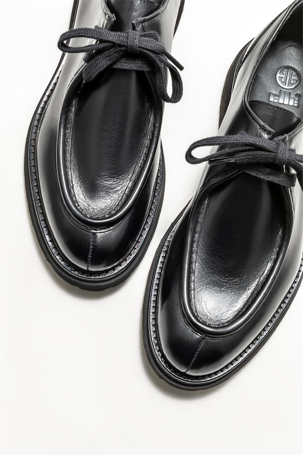 Siyah deri erkek günlük ayakkabı, günlük kullanım için - Elle Shoes