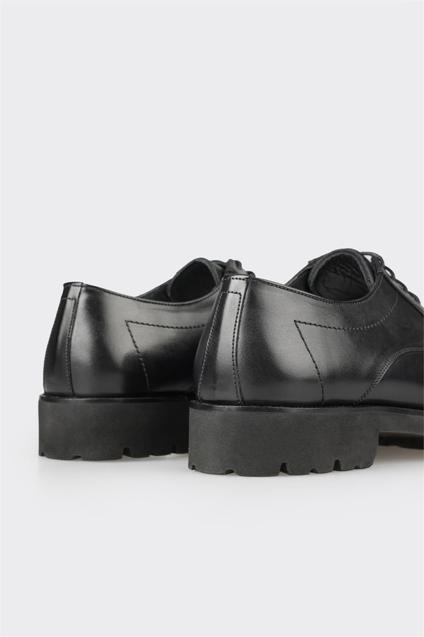 Siyah deri erkek günlük ayakkabı, günlük kullanım için - Elle Shoes