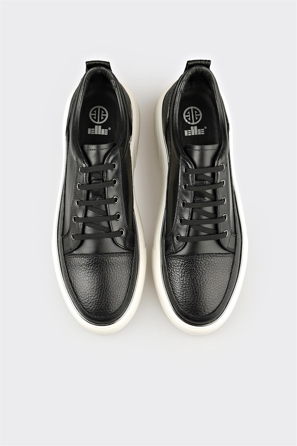 Siyah Deri Erkek Günlük Ayakkabı