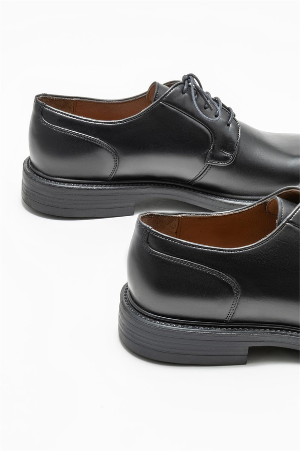 Siyah deri erkek günlük ayakkabı, günlük kullanım için - Elle Shoes