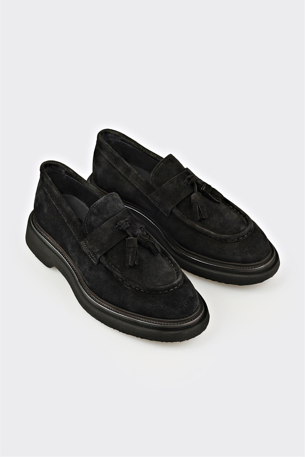 Siyah Deri Erkek Günlük Ayakkabı