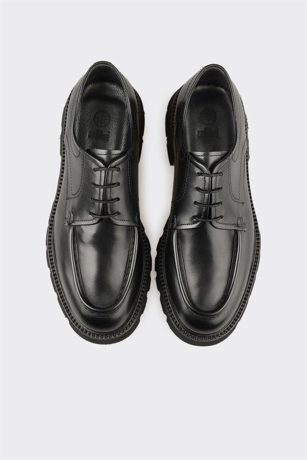 Siyah Deri Erkek Günlük Ayakkabı