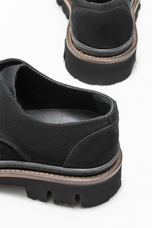 Siyah deri erkek günlük ayakkabı, günlük kullanım için - Elle Shoes