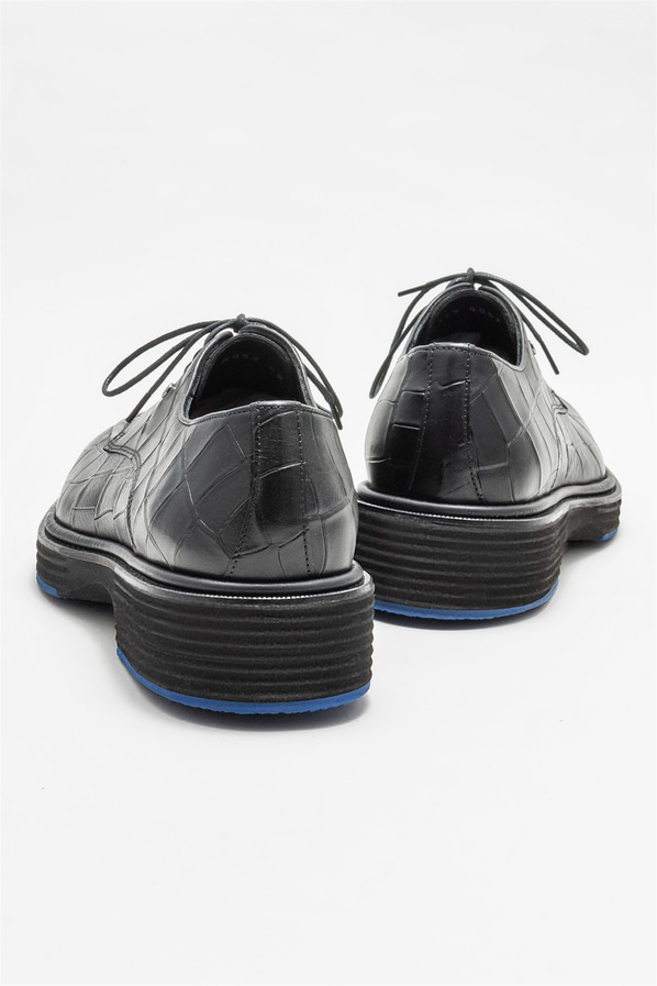 Siyah deri erkek günlük ayakkabı, günlük kullanım için - Elle Shoes
