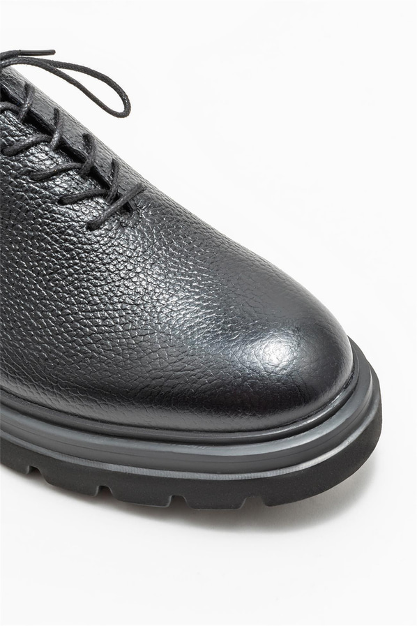 Siyah deri erkek günlük ayakkabı, günlük kullanım için - Elle Shoes
