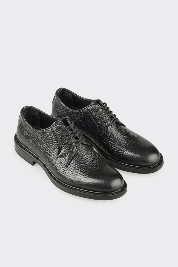 Siyah Deri Erkek Günlük Ayakkabı