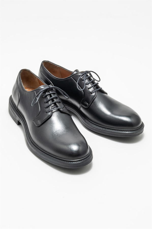 Siyah deri erkek günlük ayakkabı, günlük kullanım için - Elle Shoes