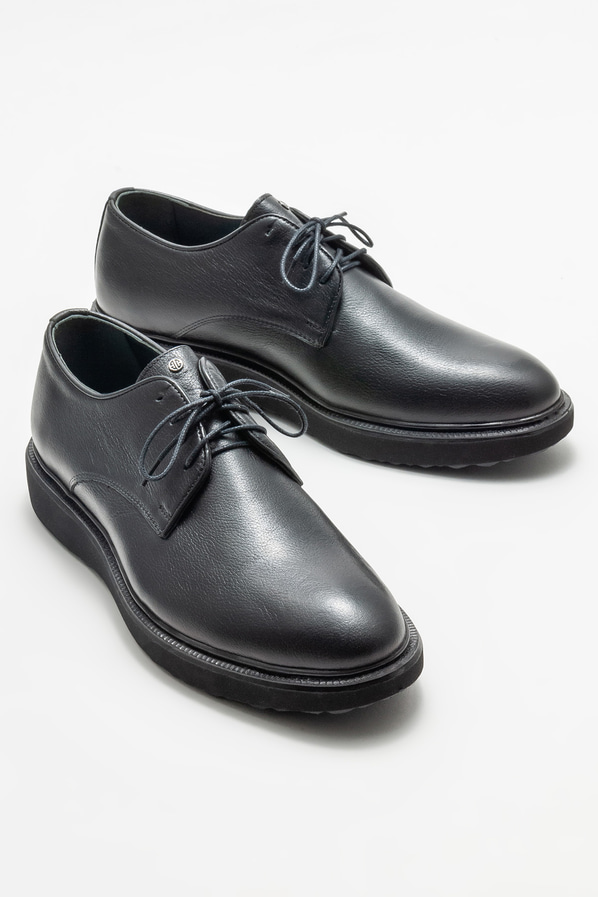 Siyah deri erkek günlük ayakkabı, günlük kullanım için - Elle Shoes