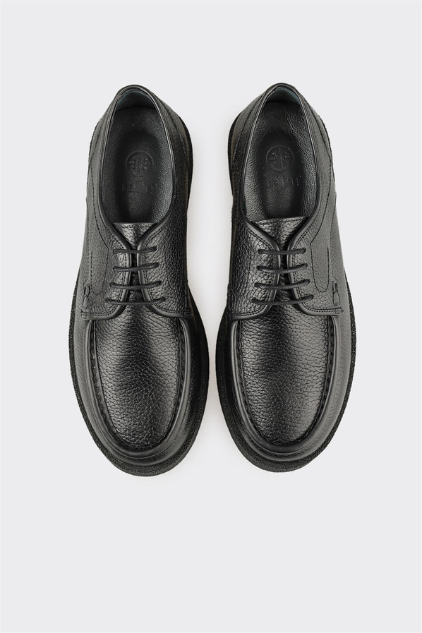 Siyah Deri Erkek Günlük Ayakkabı