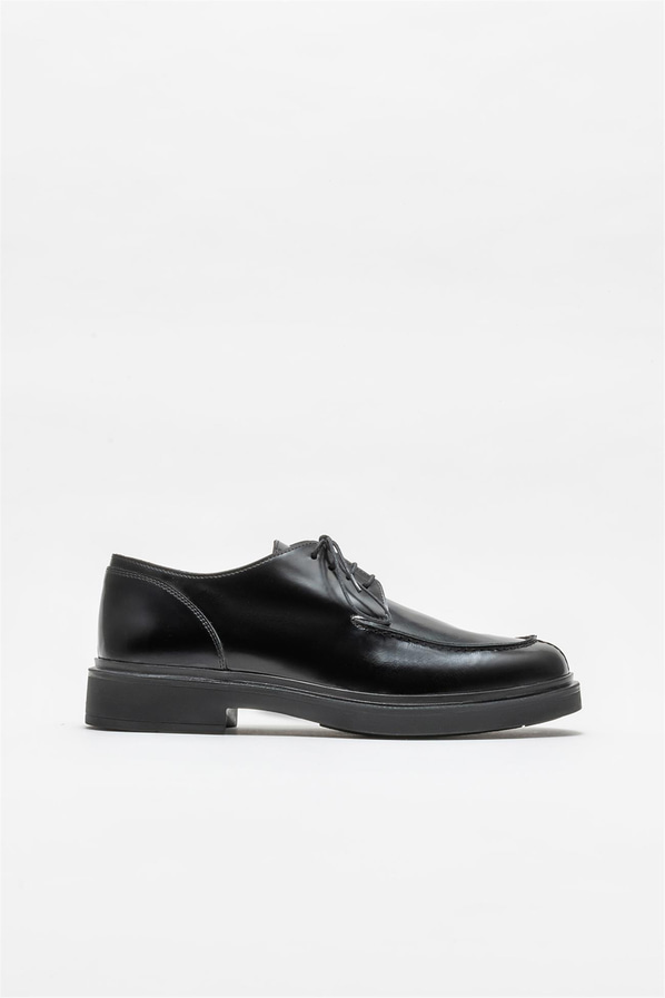 Siyah deri erkek günlük ayakkabı, günlük kullanım için - Elle Shoes