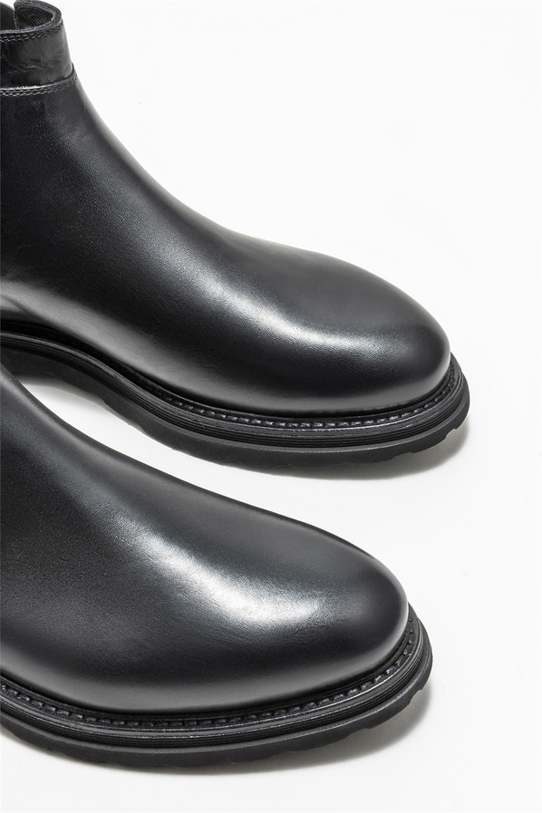Siyah deri erkek günlük bot, günlük kullanım için - Elle Shoes