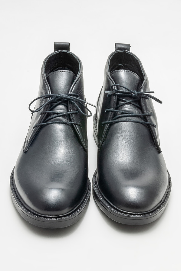 Siyah deri erkek günlük bot, günlük kullanım için - Elle Shoes