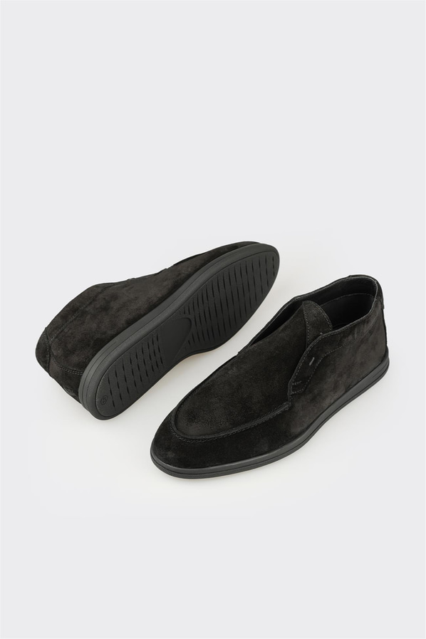 Siyah Deri Erkek Günlük Bot