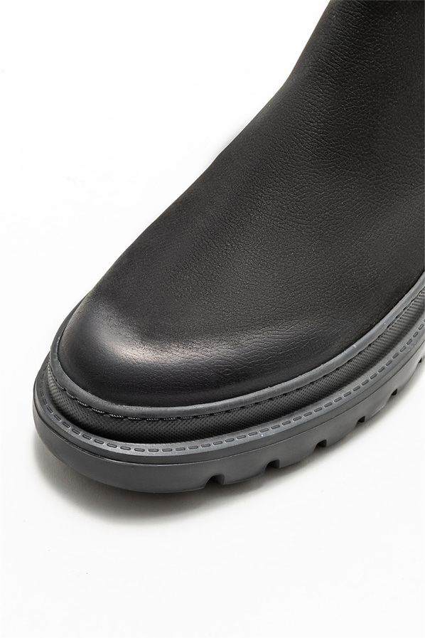 Siyah deri erkek günlük bot, günlük kullanım için - Elle Shoes