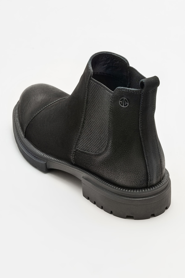 Siyah deri erkek günlük bot, günlük kullanım için - Elle Shoes