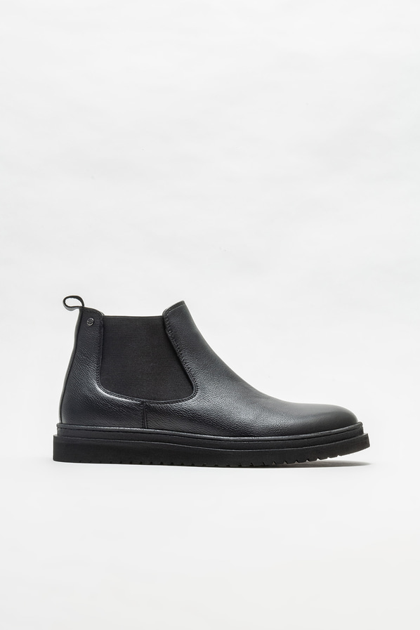 Siyah deri erkek günlük bot, günlük kullanım için - Elle Shoes