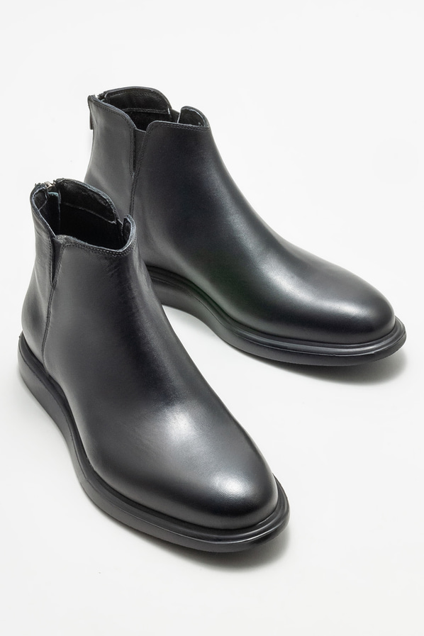 Siyah deri erkek günlük bot, günlük kullanım için - Elle Shoes
