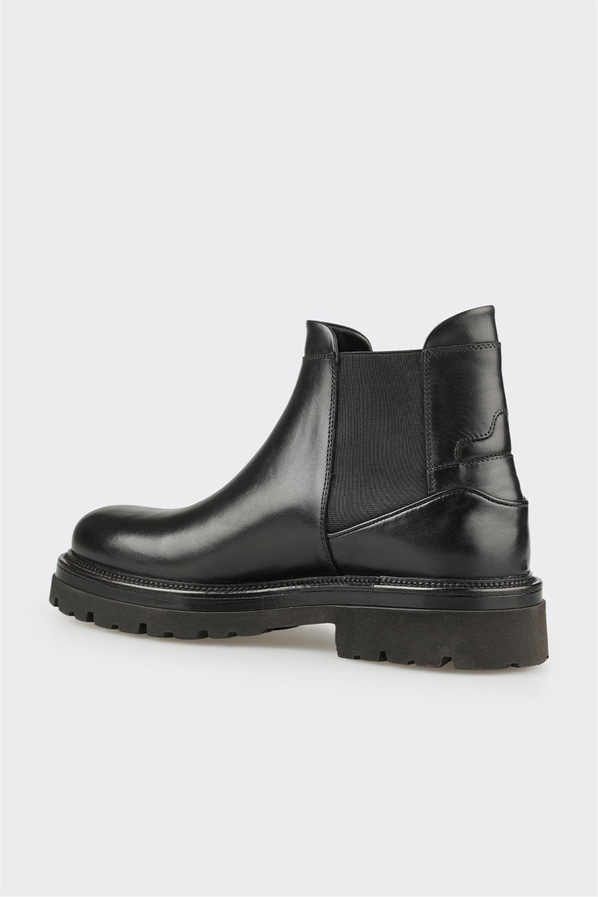 Siyah Deri Erkek Günlük Bot