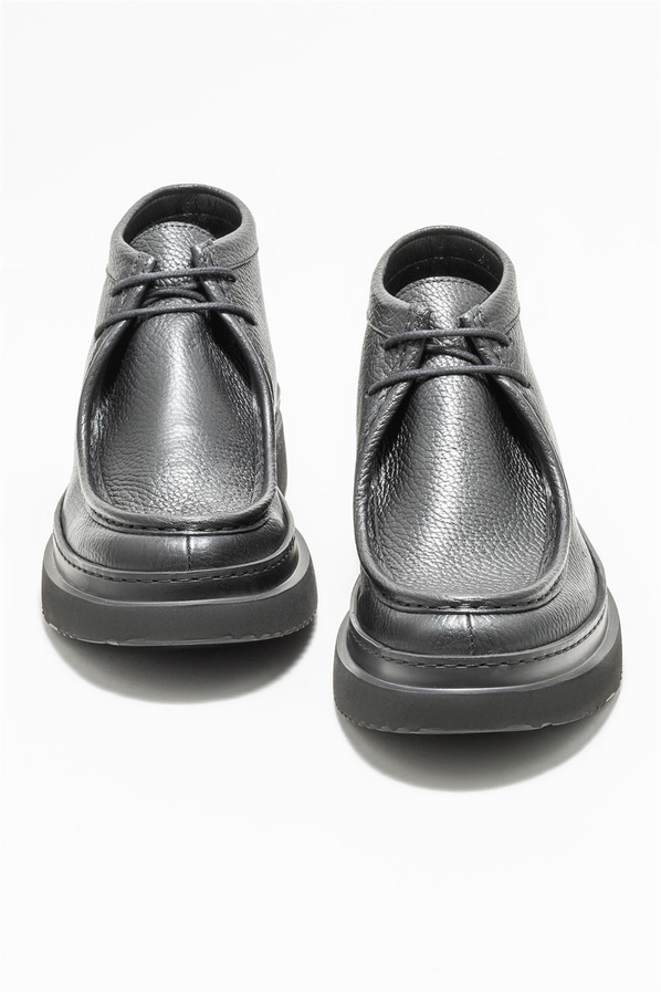 Siyah deri erkek günlük bot, günlük kullanım için - Elle Shoes