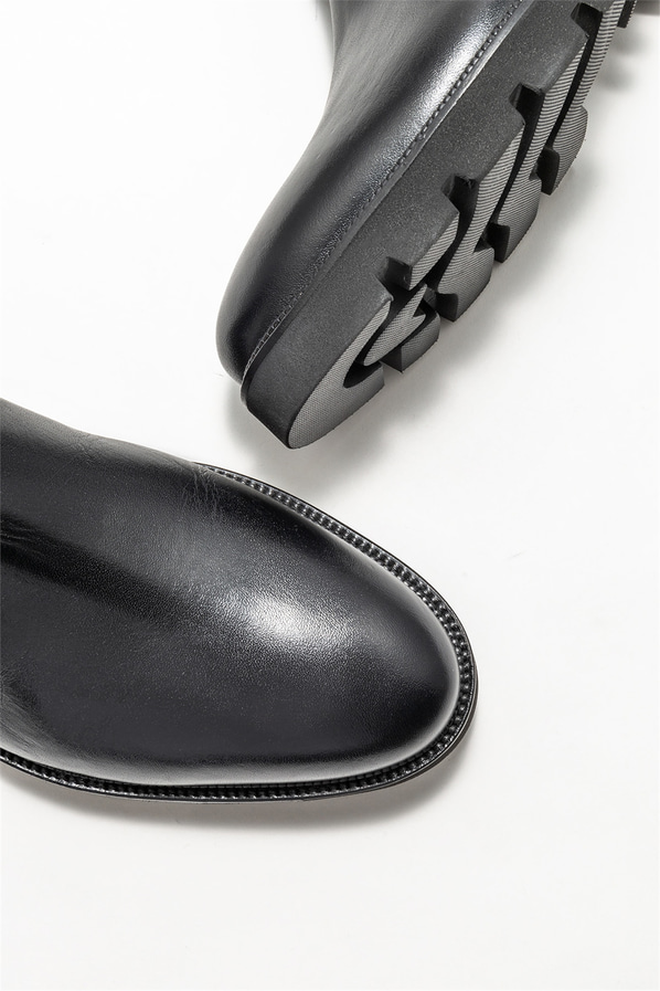 Siyah deri erkek günlük bot, günlük kullanım için - Elle Shoes