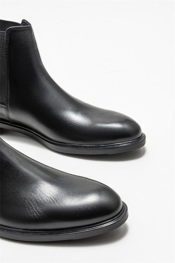 Siyah deri erkek günlük bot, günlük kullanım için - Elle Shoes