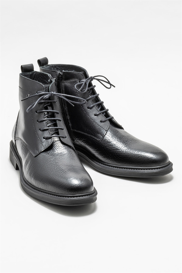 Siyah deri erkek günlük bot, günlük kullanım için - Elle Shoes
