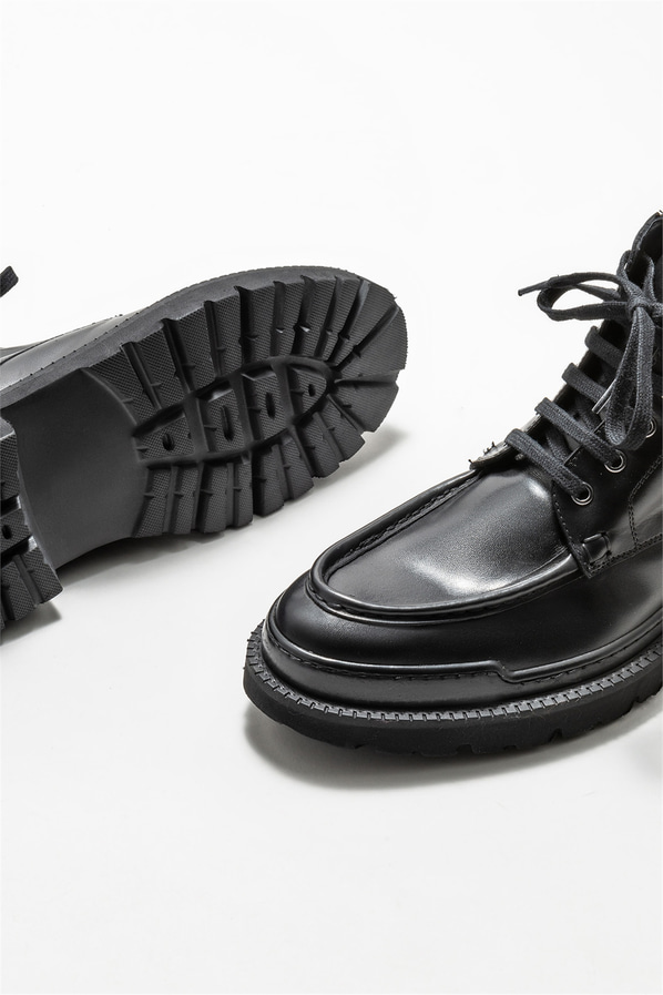 Siyah deri erkek günlük bot, günlük kullanım için - Elle Shoes