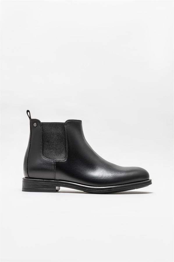 Siyah deri erkek günlük bot, günlük kullanım için - Elle Shoes