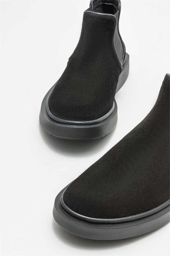 Siyah deri erkek günlük bot, günlük kullanım için - Elle Shoes