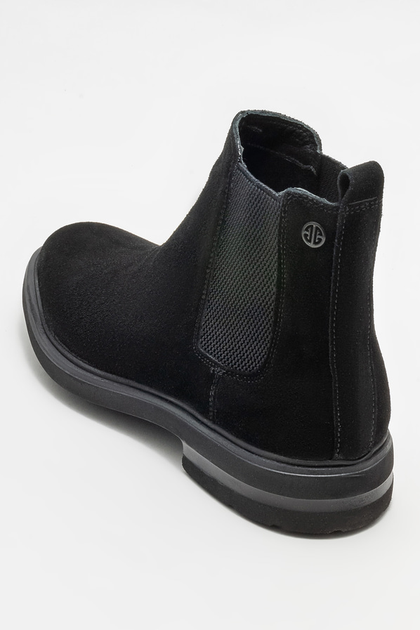 Siyah deri erkek günlük bot, günlük kullanım için - Elle Shoes