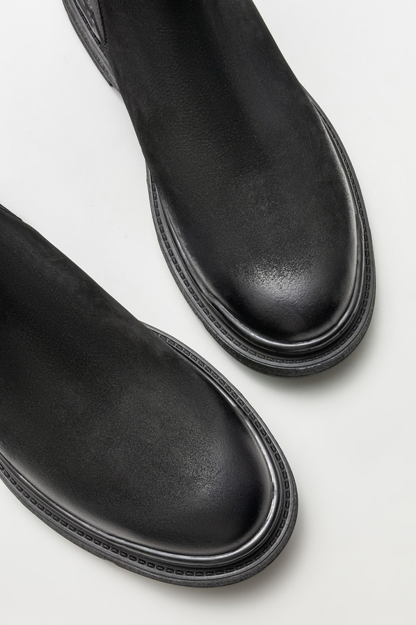Siyah deri erkek günlük bot, günlük kullanım için - Elle Shoes