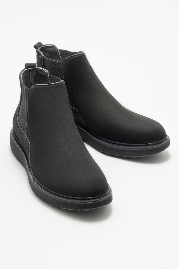 Siyah deri erkek günlük bot, günlük kullanım için - Elle Shoes