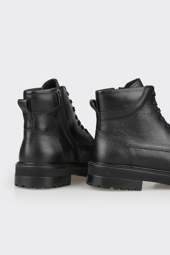 Siyah deri erkek günlük bot, ofis stili için - Elle Shoes