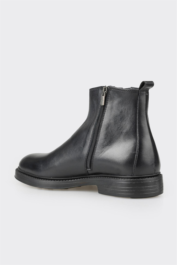 Siyah deri erkek günlük bot, günlük kullanım için - Elle Shoes