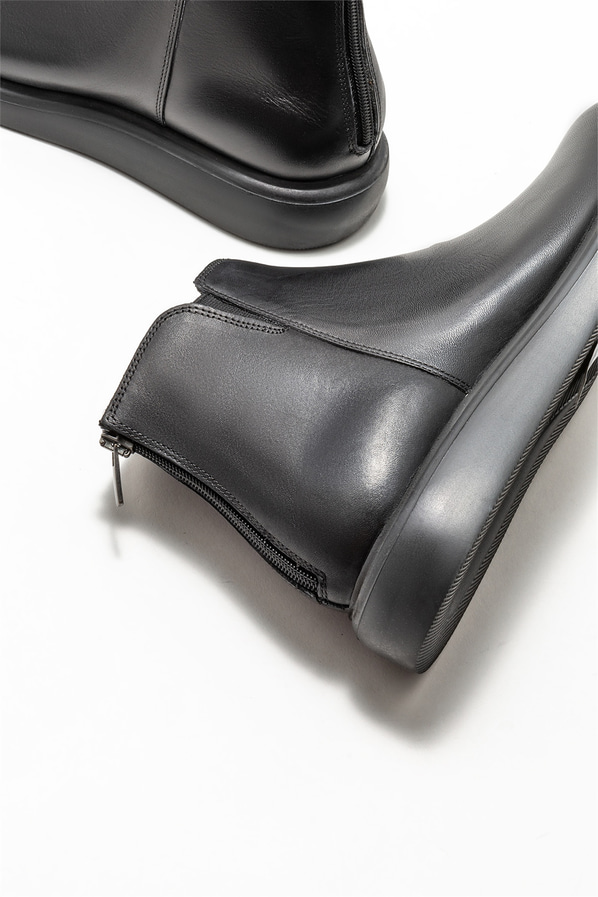 Siyah deri erkek günlük bot, günlük kullanım için - Elle Shoes
