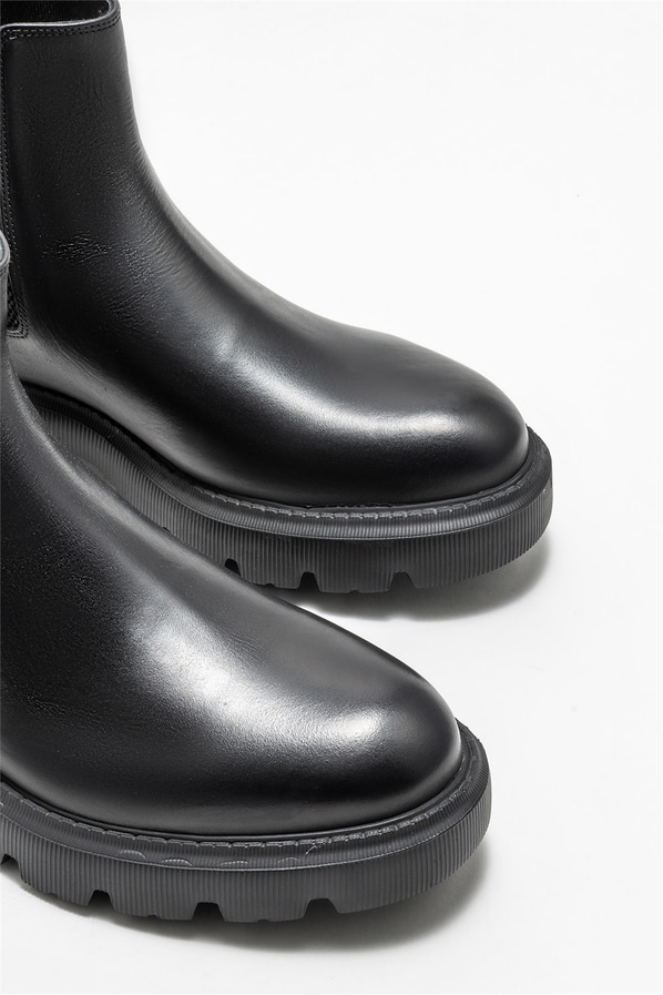 Siyah deri erkek günlük bot, günlük kullanım için - Elle Shoes