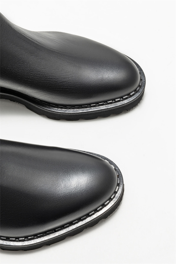 Siyah deri erkek günlük bot, günlük kullanım için - Elle Shoes