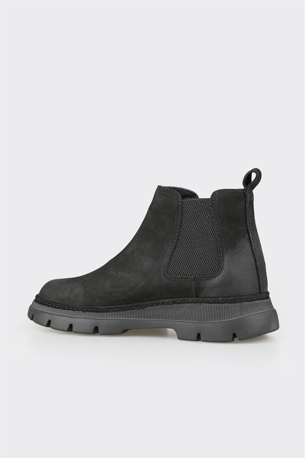 Siyah deri erkek günlük bot, günlük kullanım için - Elle Shoes