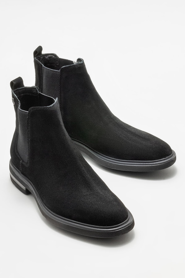Siyah deri erkek günlük bot, günlük kullanım için - Elle Shoes