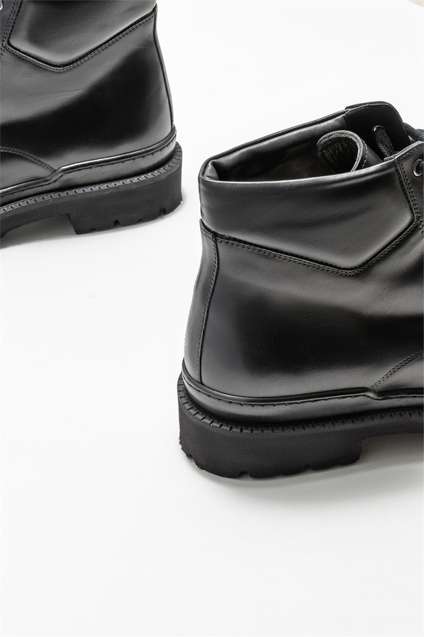 Siyah deri erkek günlük bot, günlük kullanım için - Elle Shoes