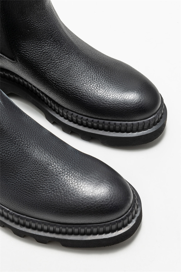 Siyah deri erkek günlük bot, günlük kullanım için - Elle Shoes