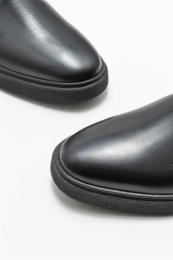 Siyah deri erkek günlük bot, günlük kullanım için - Elle Shoes