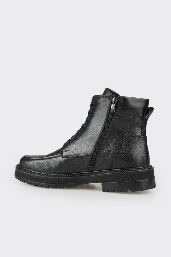Siyah deri erkek günlük bot, ofis stili için - Elle Shoes
