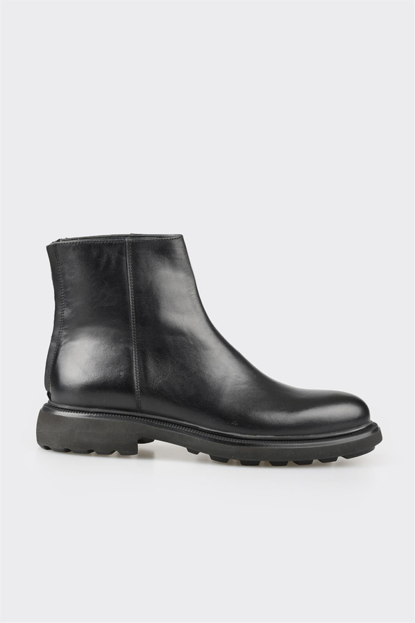 Siyah deri erkek günlük bot, günlük kullanım için - Elle Shoes