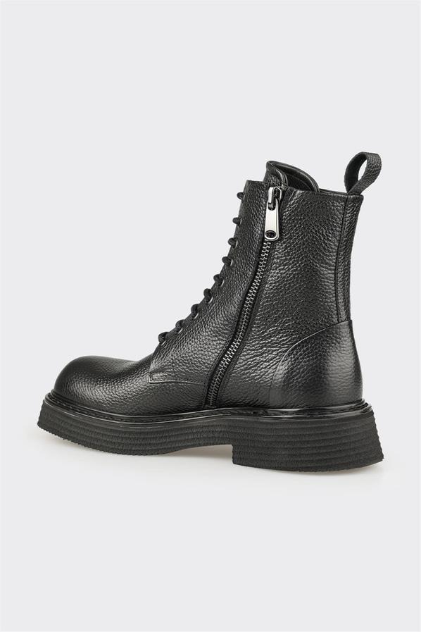 Siyah Deri Erkek Günlük Bot