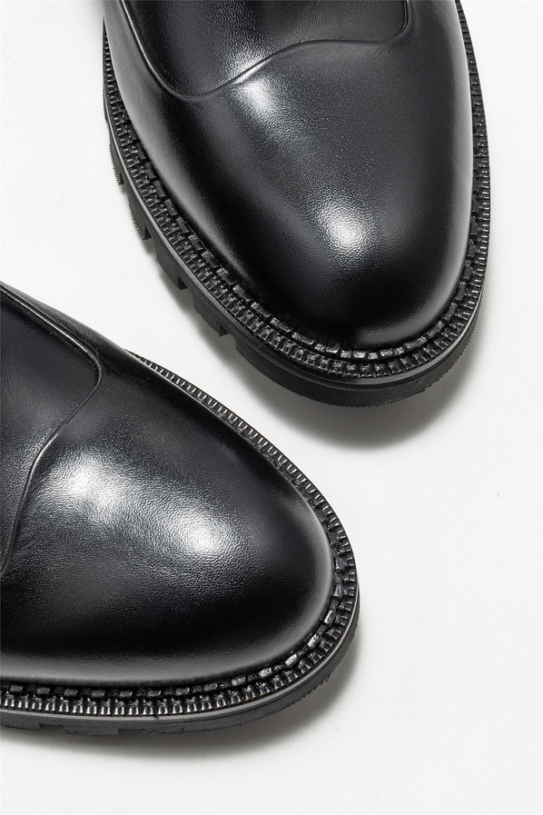 Siyah deri erkek günlük bot, günlük kullanım için - Elle Shoes