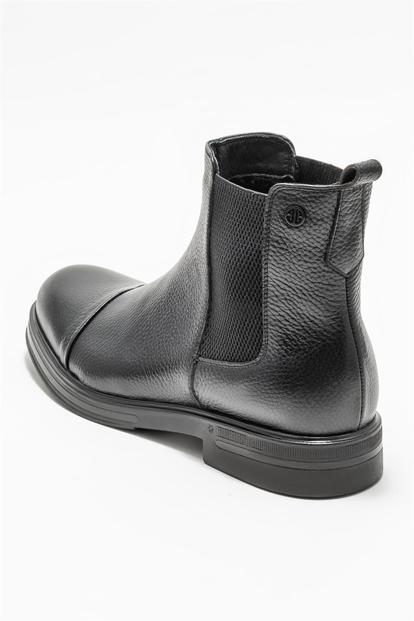 Siyah deri erkek günlük bot, günlük kullanım için - Elle Shoes