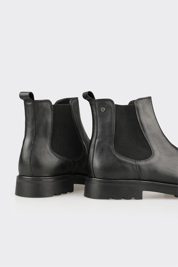 Siyah Deri Erkek Günlük Bot