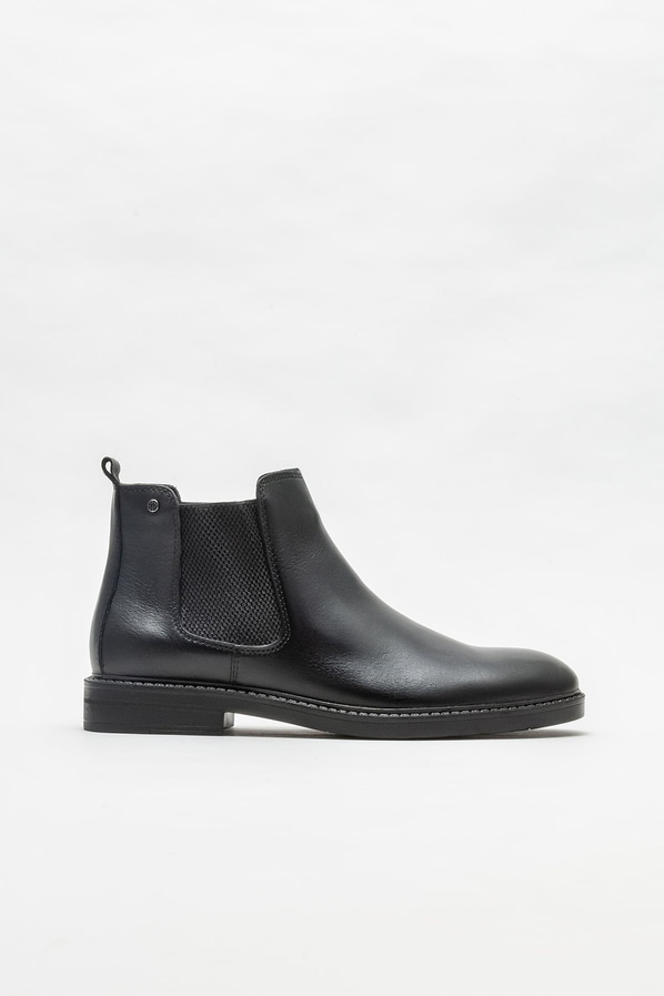 Siyah deri erkek günlük bot, günlük kullanım için - Elle Shoes