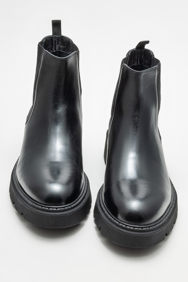 Siyah deri erkek günlük bot, günlük kullanım için - Elle Shoes